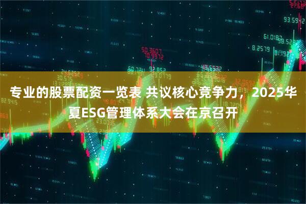 专业的股票配资一览表 共议核心竞争力，2025华夏ESG管理体系大会在京召开
